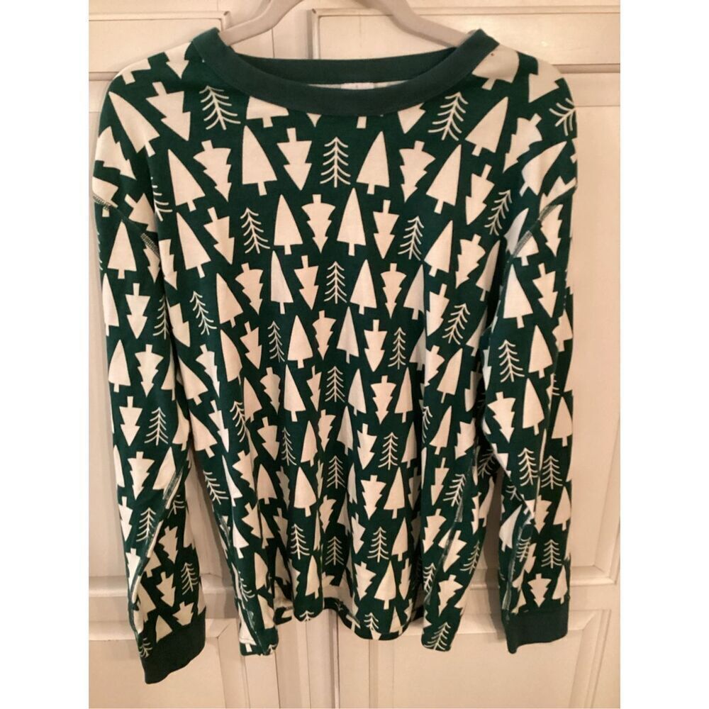 Hanna Andersson Womens Christmas Tree Henley Top Sz L